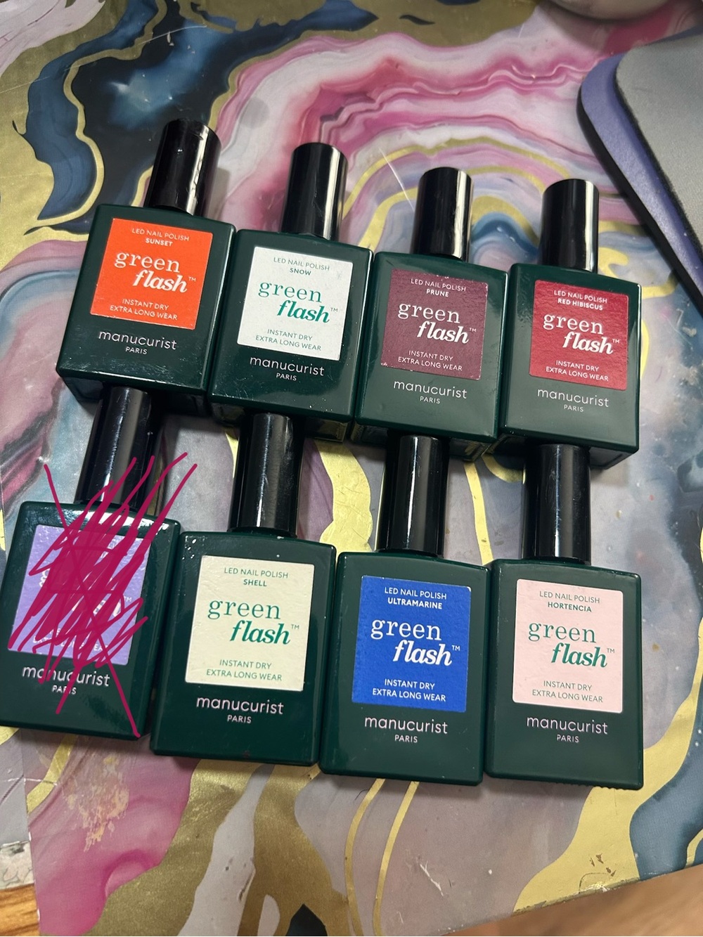 Green Flash LED Nail Polish Set by Manucurist — Assorted Colors